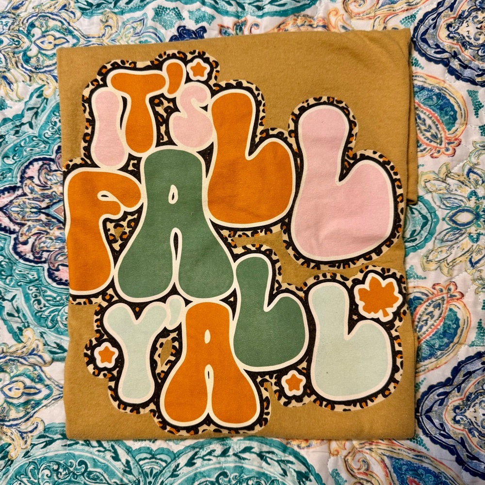 Colorful 'It's Fall Y'all' Graphic Tee